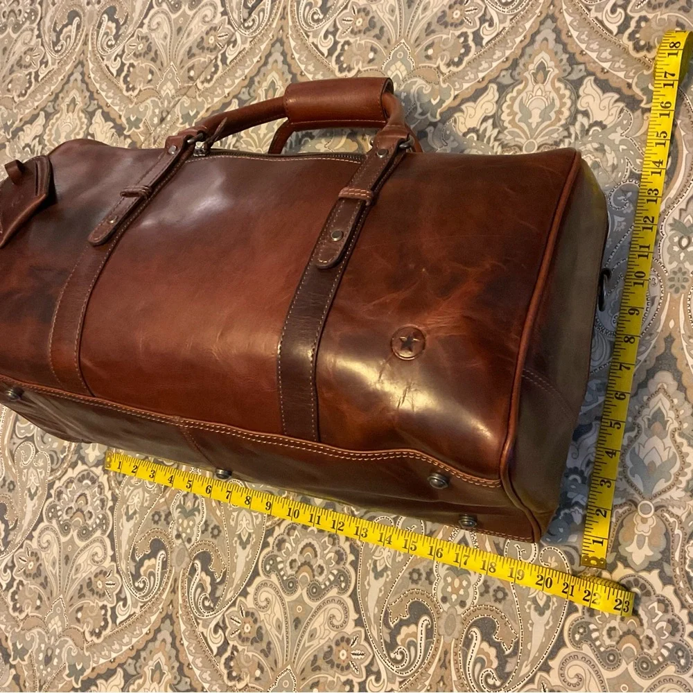 New Aaron Leather Goods Travel Duffle Bag and Toiletry bag